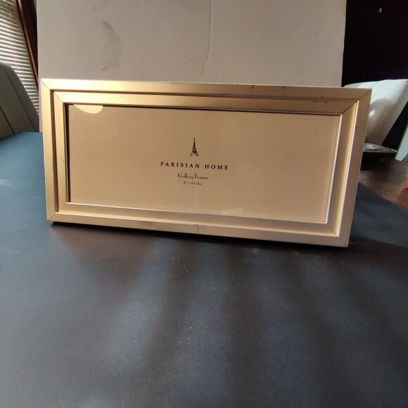 Picture Frame 10" x 4"  Parisian Gallery, in Brushed Silver for Tabletop or Hung - Picture 2 of 7